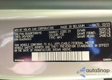 2023 Volvo Xc40 B5 Ultimate Bright Theme из США, поврежденный, VIN YV4L12UA9P2066115